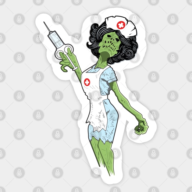 Nurse Zombie Halloween Sticker by DARSHIRTS